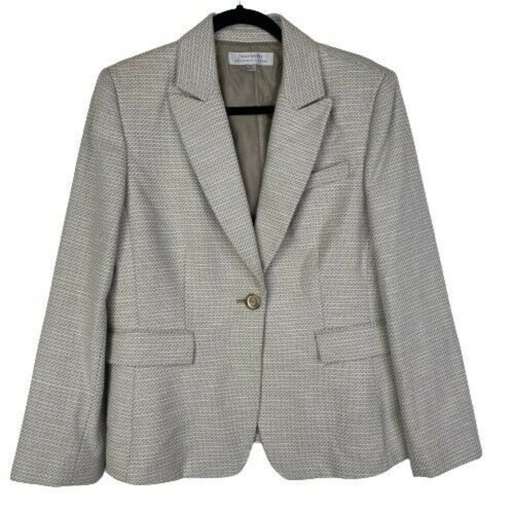 Tahari Arthur S Levine Classic Blazer Jacket Gray